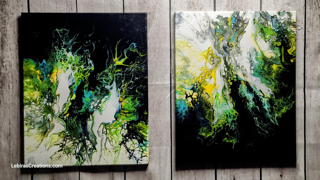 Canvas Abstract Art Unique Hand Painted - 16 x 20 (Set of 2)