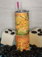 Load image into Gallery viewer, 20oz Tumbler Stainless Steel with Lid and Straw - Fall Trees and Leaves
