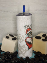 Load image into Gallery viewer, 20oz Tumbler Stainless Steel with Lid and Straw - Be Naughty Safe Santa the Trip #1
