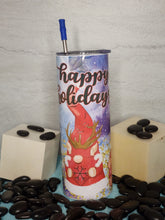 Load image into Gallery viewer, 20oz Tumbler Stainless Steel with Lid and Straw - Happy Gnome Holidays
