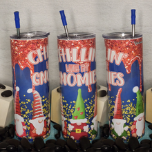 Load image into Gallery viewer, 20oz Tumbler Stainless Steel with Lid and Straw - Chilling with my Gnomies
