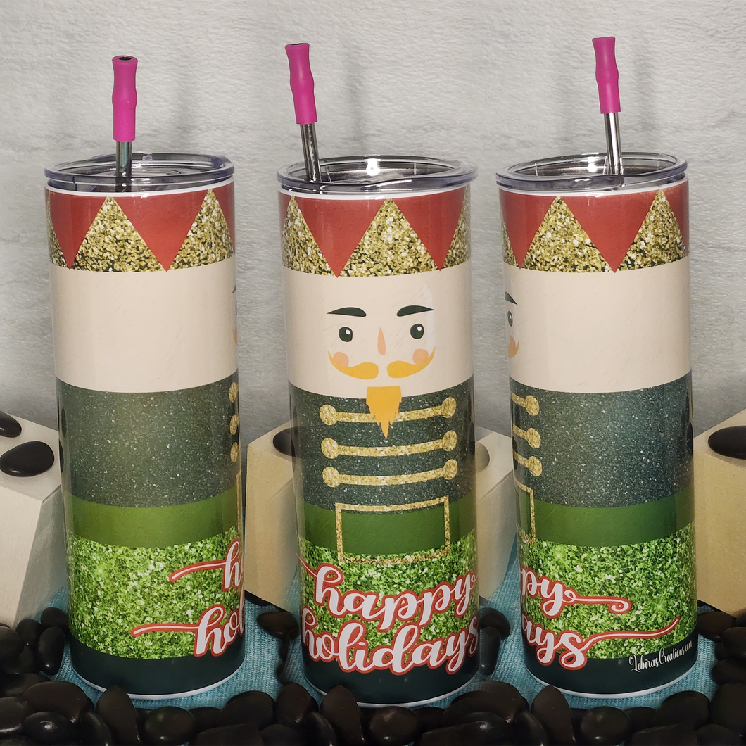 20oz Tumbler Stainless Steel with Lid and Straw - Nutcracker Green