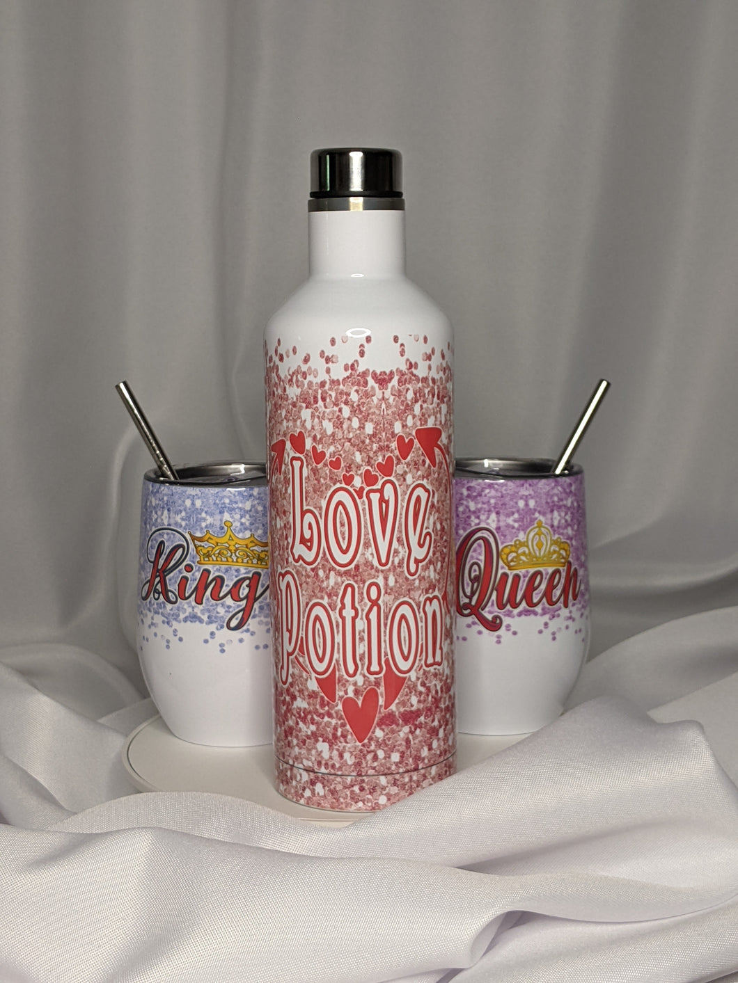 Valentine's Day - Love Potion Tumbler Stainless Steel Gift Set - 3pcs